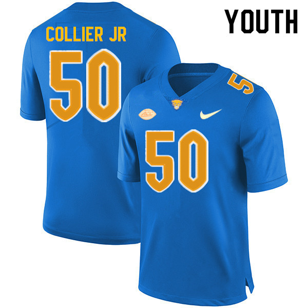 Youth #50 Jason Collier Jr. Pitt Panthers College Football Jerseys Sale-Royal